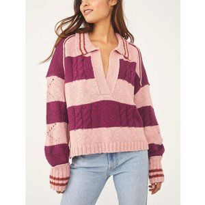 🎉LAST CHANCE🎉 NWT Free People Pembrook Sweater / Moody Pink Combo